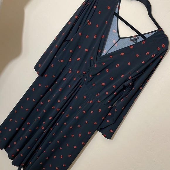 Torrid size 2 BLACK RED LIPS print 👄 kiss 💋 STUDIO KNIT SKATER DRESS - Picture 7 of 9